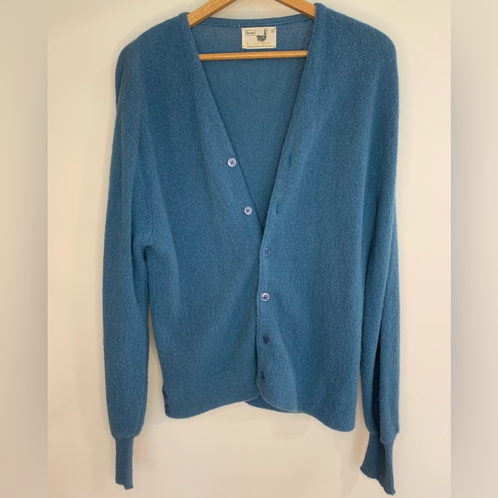 Vintage Sears Alpaca Wool Cardigan Sweater ButtonUp Women’s L